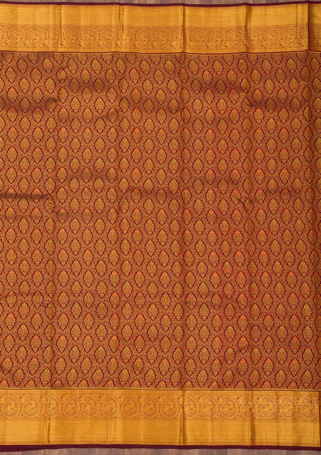 Wine Zariwork Pure Silk Saree