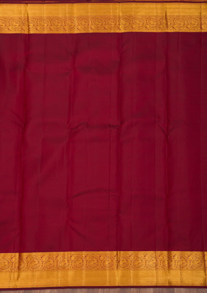 Wine Zariwork Pure Silk Saree