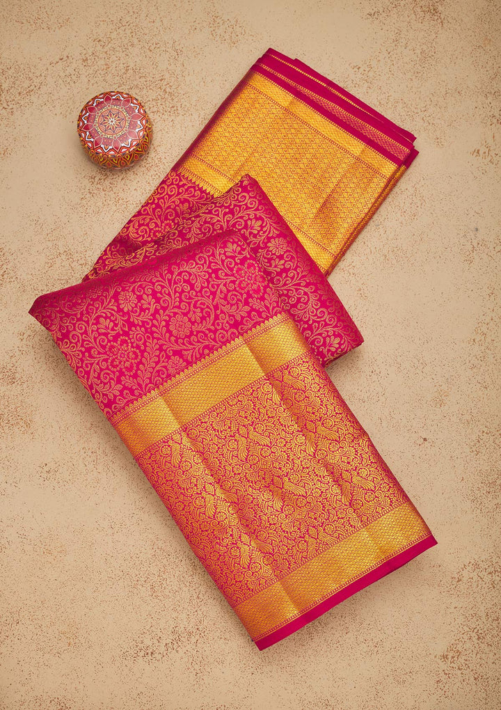 Wine Zariwork Pure Silk Saree
