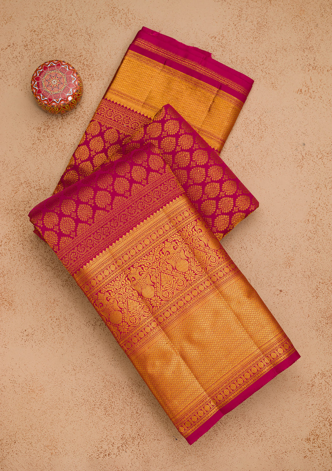 Wine Zariwork Pure Silk Saree