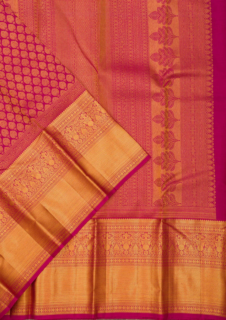 Wine Zariwork Pure Silk Saree