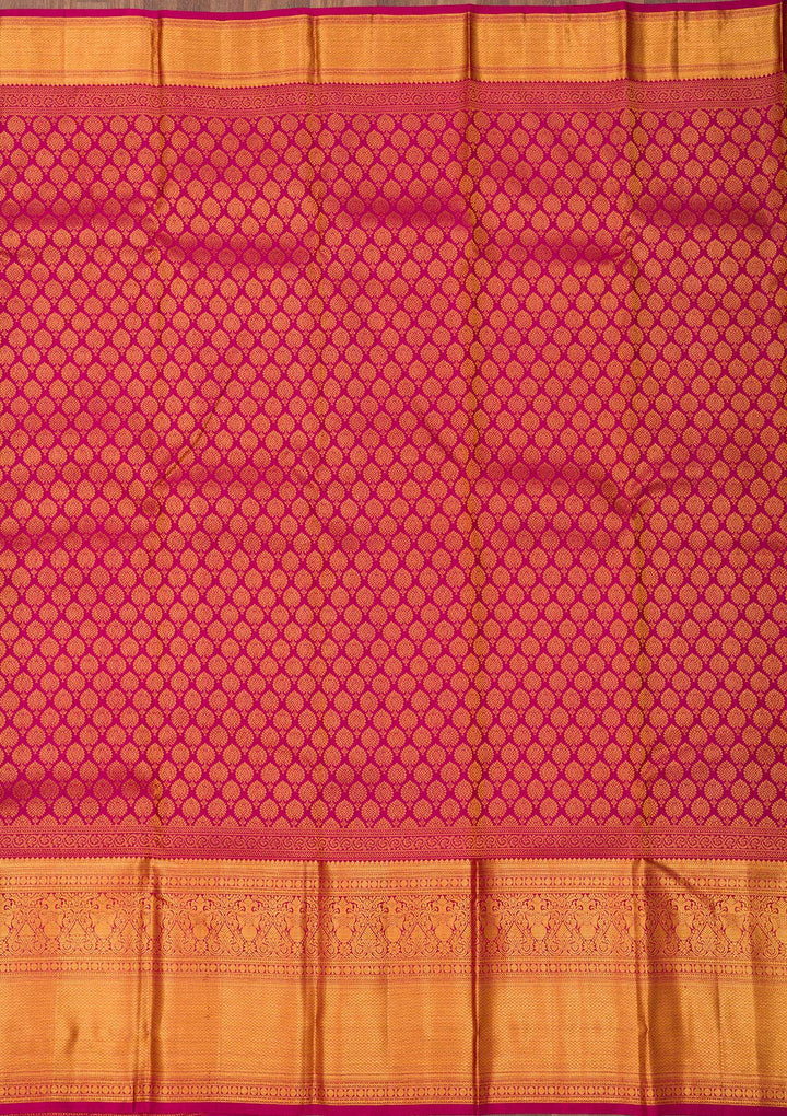 Wine Zariwork Pure Silk Saree
