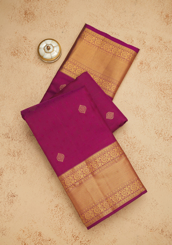 Wine Zariwork Pure Silk Saree