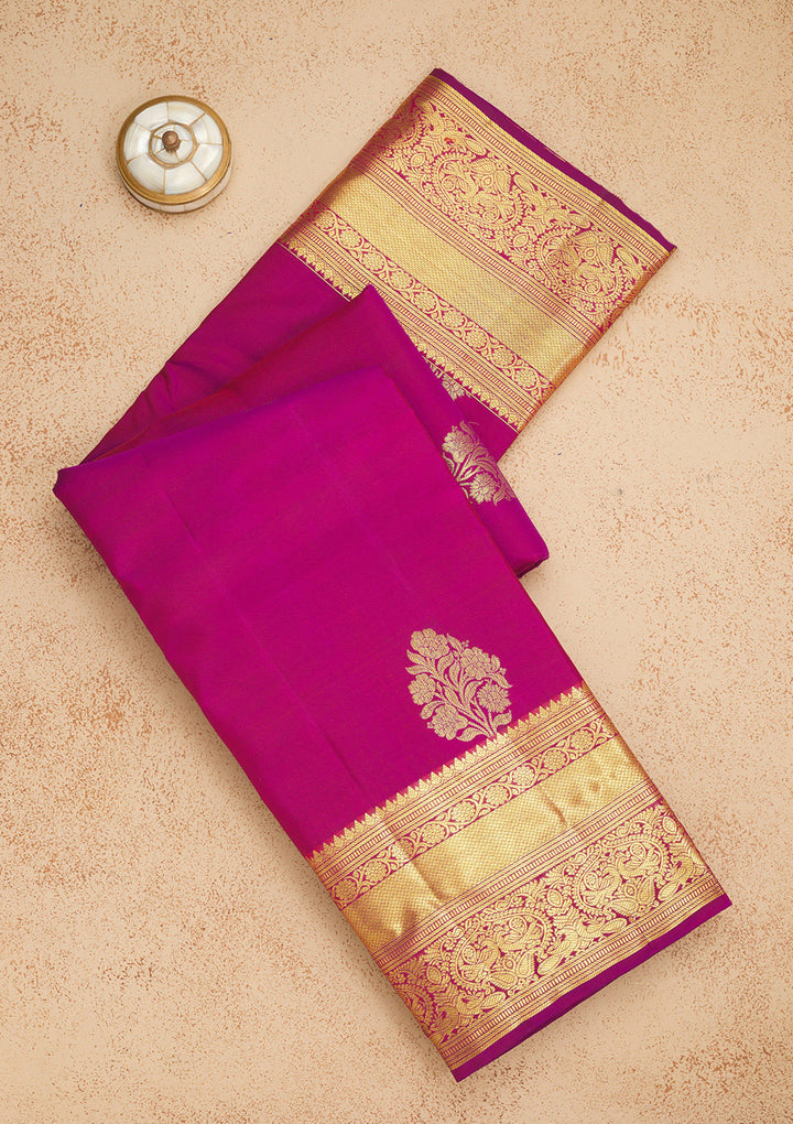 Wine Zariwork Pure Silk Saree