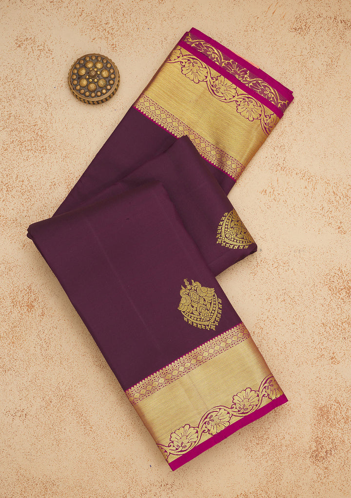 Wine Zariwork Pure Silk Saree