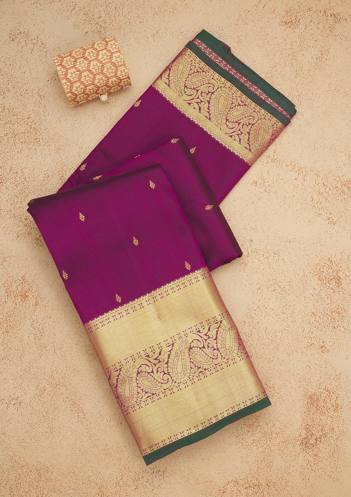 Wine Zariwork Pure Silk Saree
