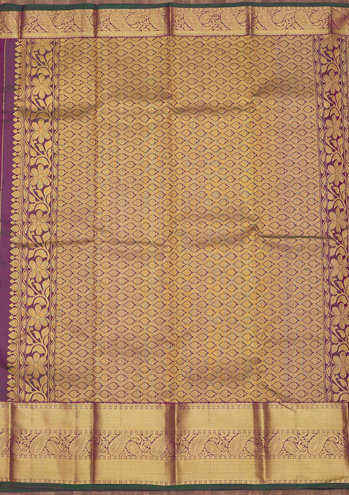 Wine Zariwork Pure Silk Saree