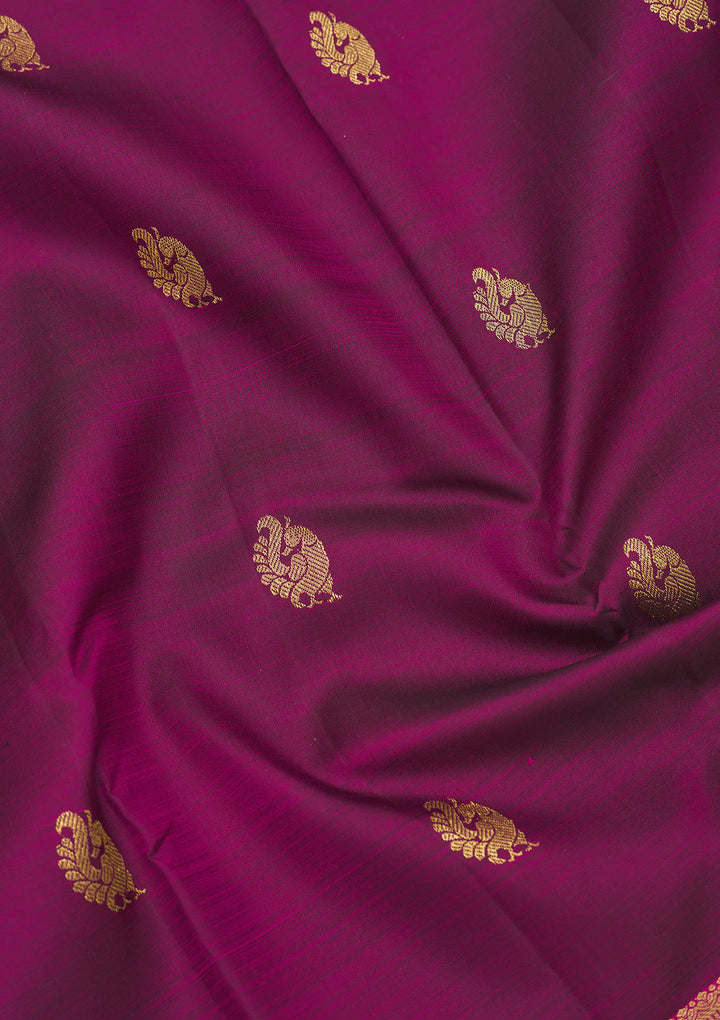 Wine Zariwork Pure Silk Saree