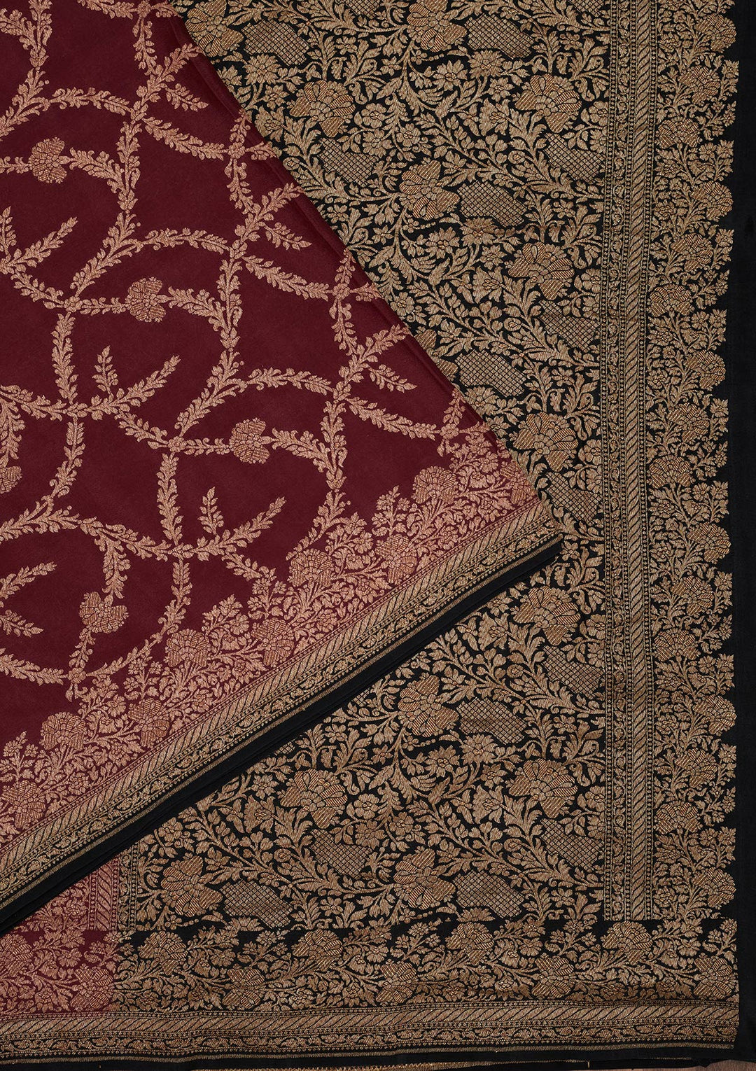 Wine Zariwork Pure Silk Saree