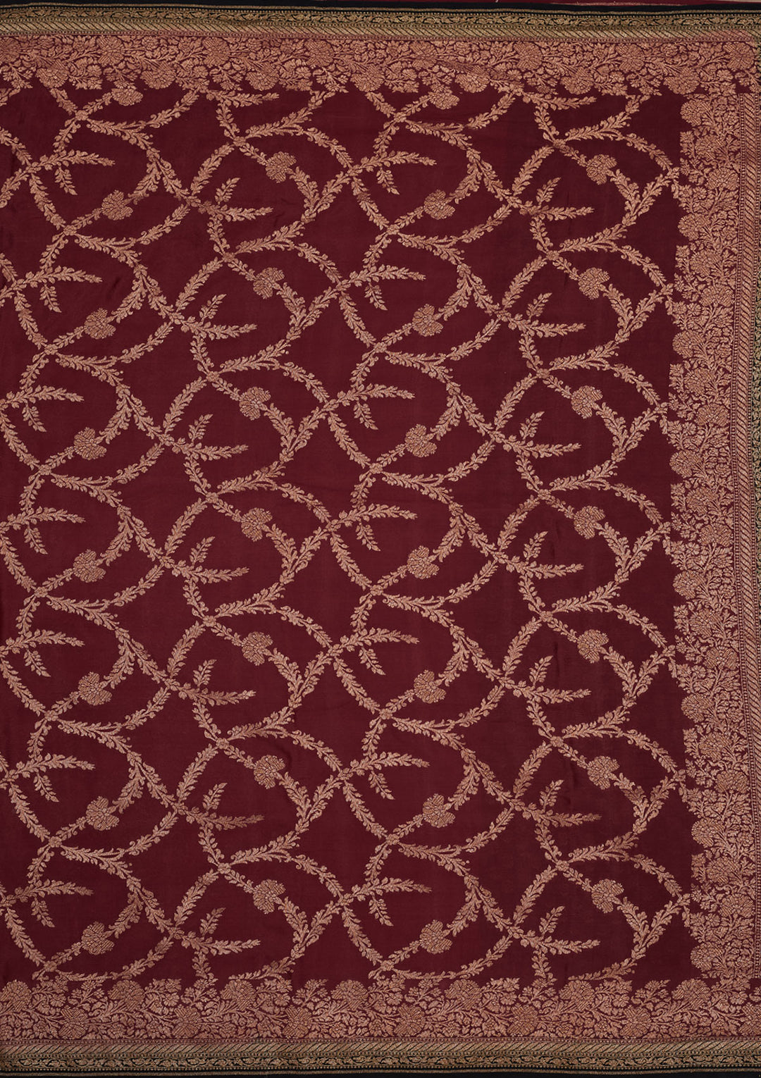 Wine Zariwork Pure Silk Saree