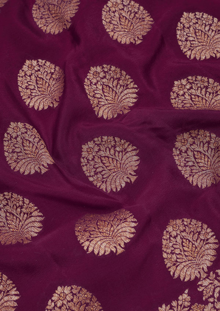 Wine Zariwork Pure Silk Saree