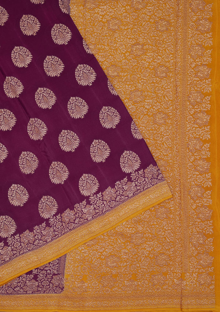 Wine Zariwork Pure Silk Saree