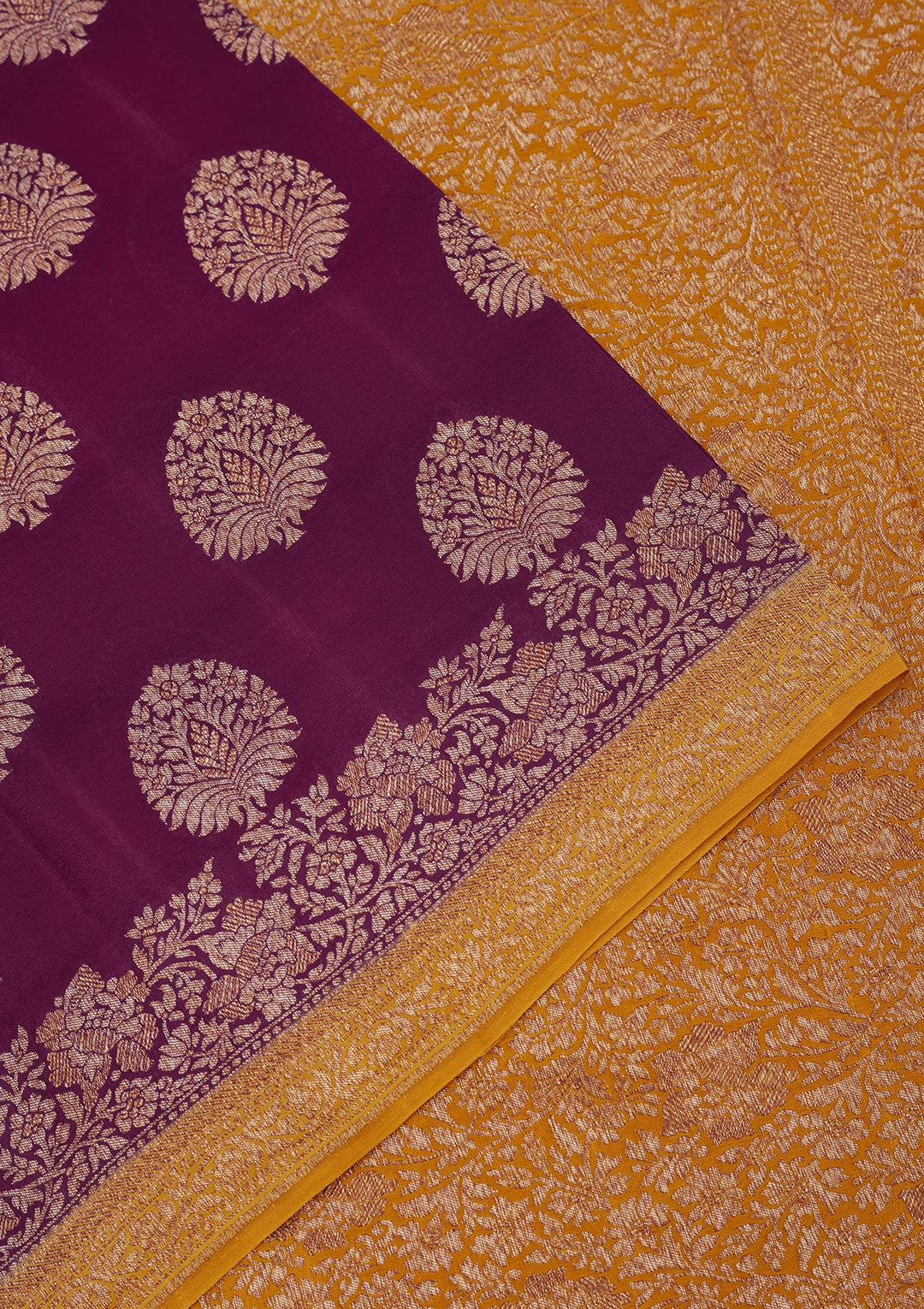 Wine Zariwork Pure Silk Saree
