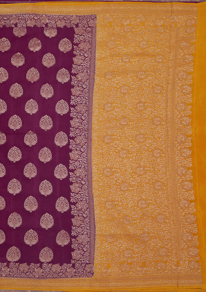 Wine Zariwork Pure Silk Saree