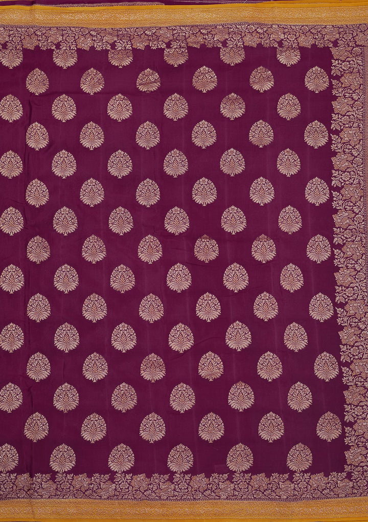 Wine Zariwork Pure Silk Saree
