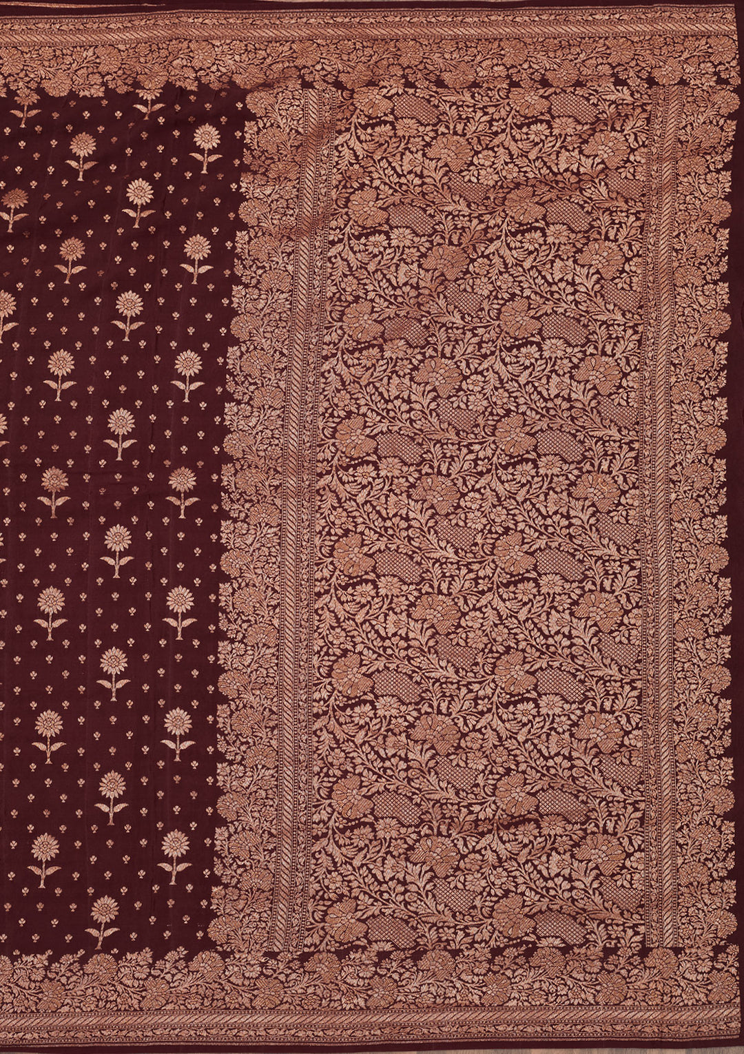 Wine Zariwork Pure Silk Saree
