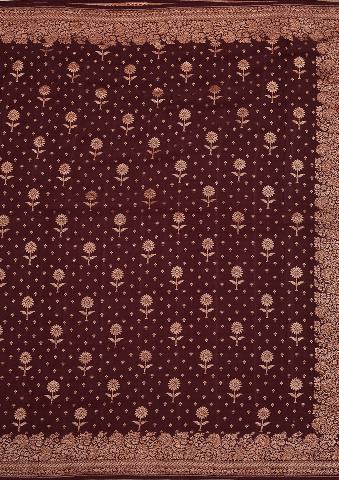 Wine Zariwork Pure Silk Saree