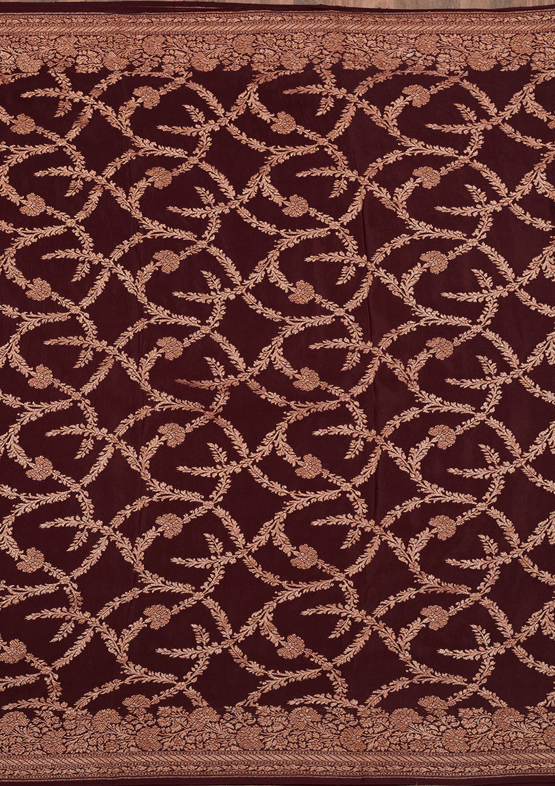 Wine Zariwork Pure Silk Saree