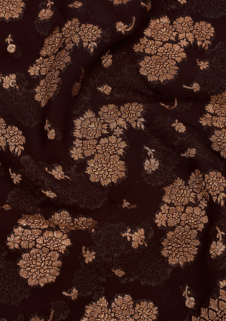 Wine Zariwork Pure Silk Saree