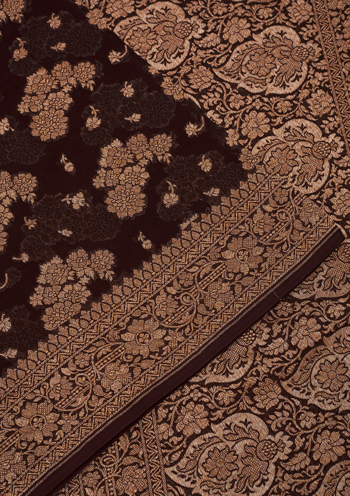 Wine Zariwork Pure Silk Saree