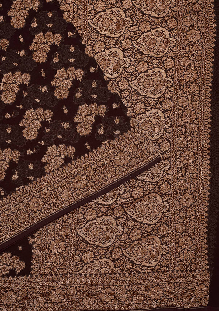 Wine Zariwork Pure Silk Saree