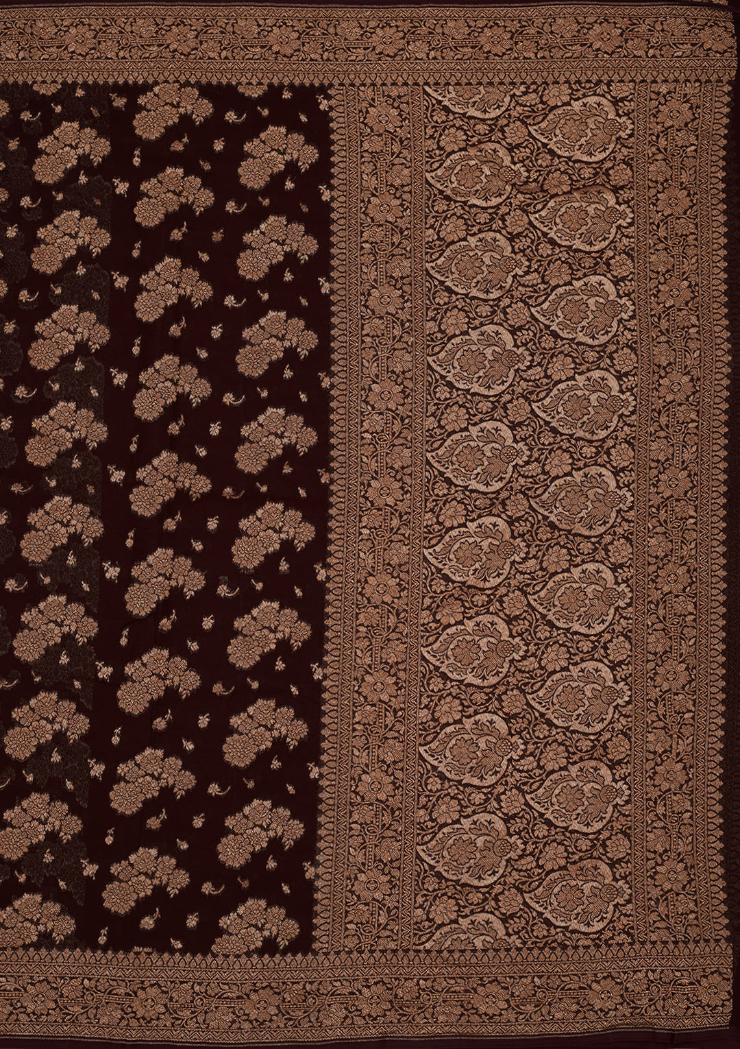 Wine Zariwork Pure Silk Saree