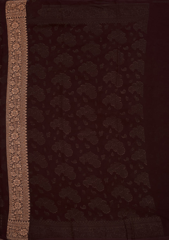 Wine Zariwork Pure Silk Saree