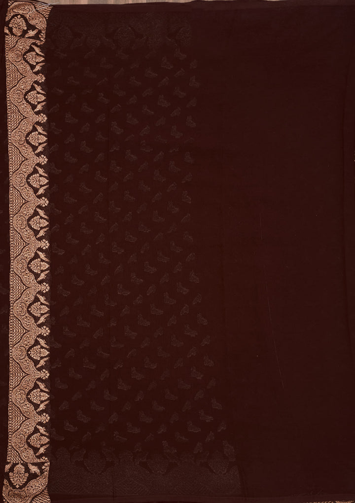 Wine Zariwork Pure Silk Saree