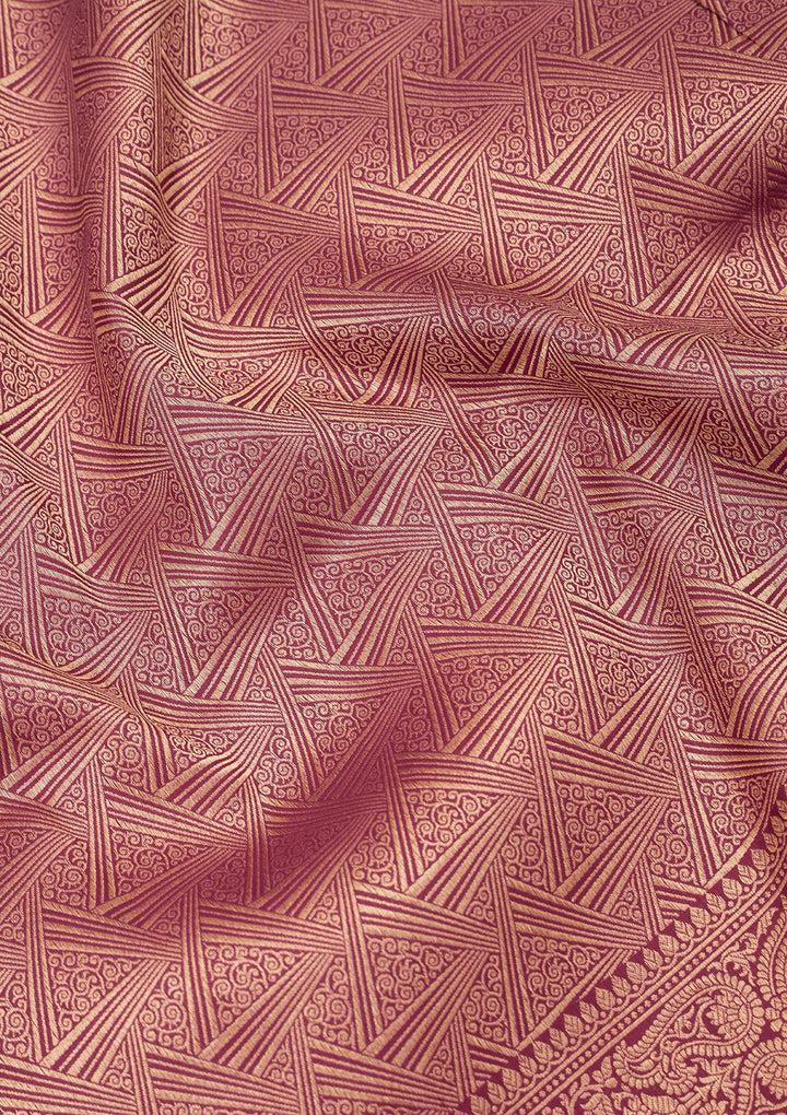 Wine Zariwork Pure Silk Saree