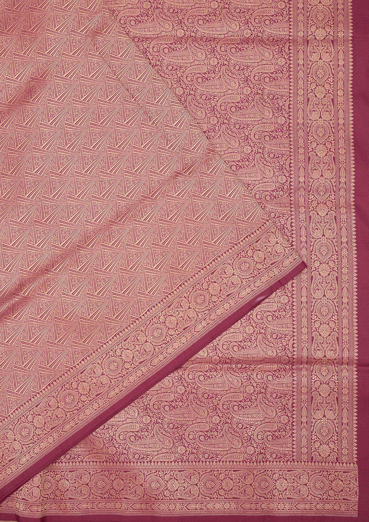 Wine Zariwork Pure Silk Saree