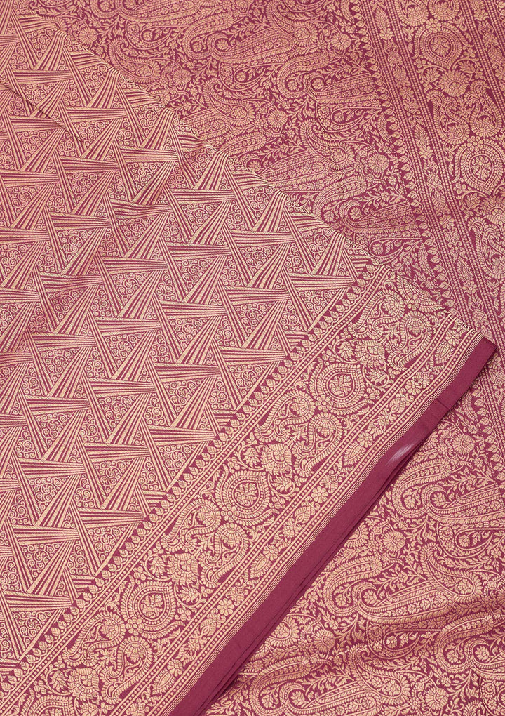 Wine Zariwork Pure Silk Saree