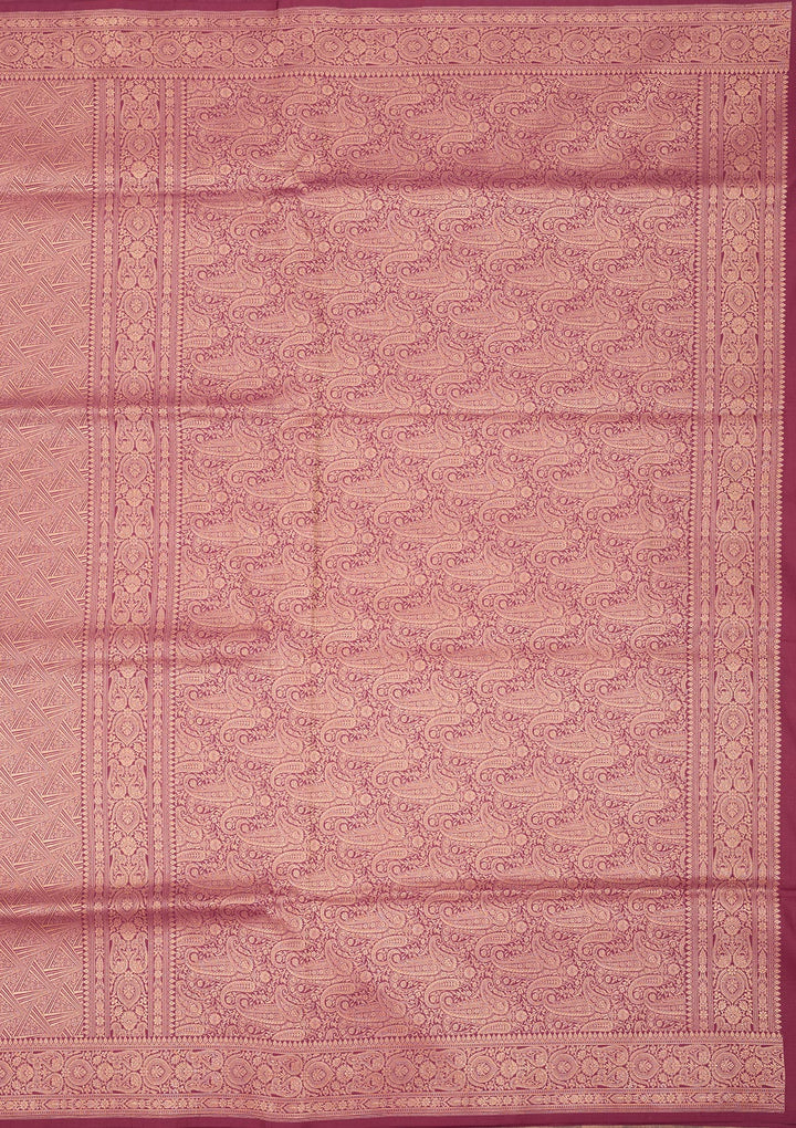 Wine Zariwork Pure Silk Saree