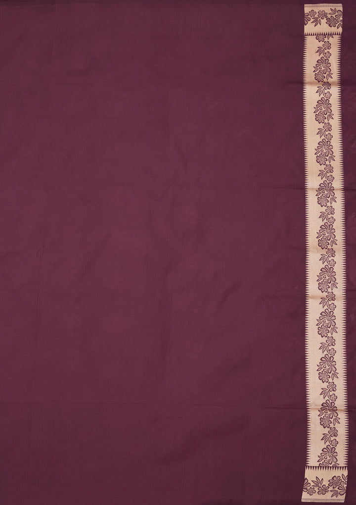 Wine Zariwork Pure Silk Saree