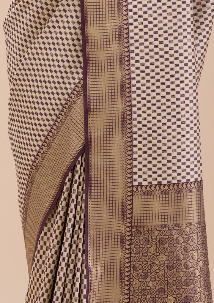 Wine Zariwork Silk Saree