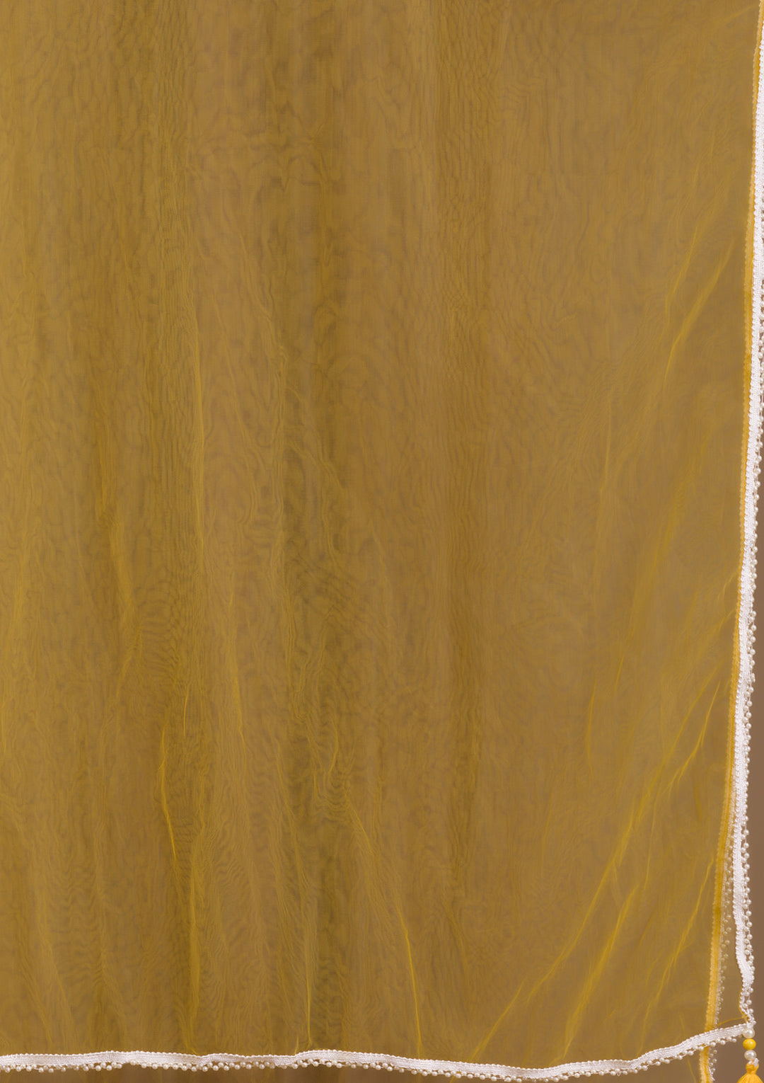 Yellow Cutdana Semi Crepe Readymade Lehenga