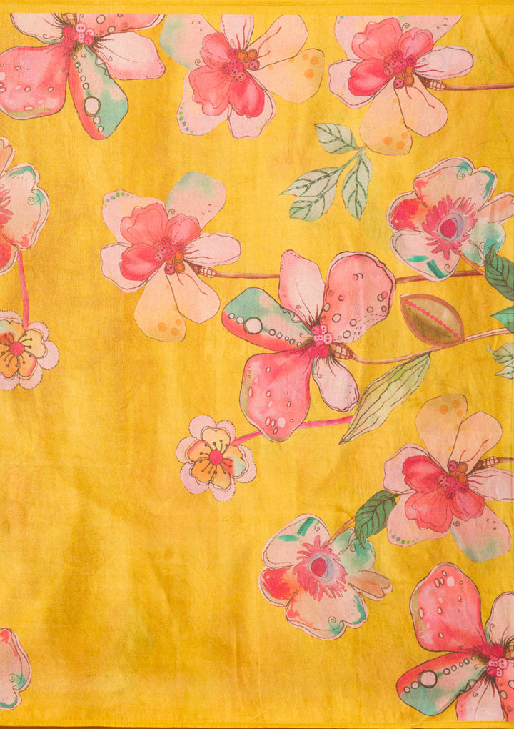 Yellow Cutdana Tissue Readymade Salwar Suit