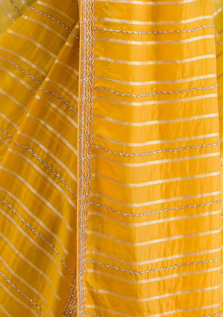 Yellow Ombre Organza Saree