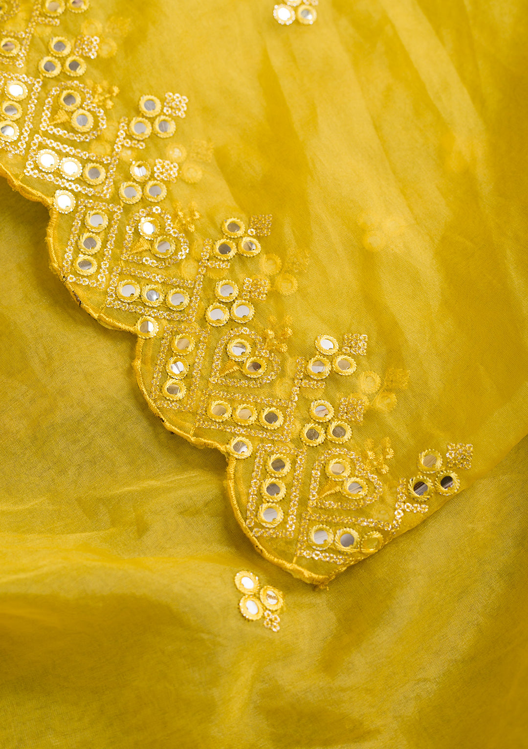 Yellow Gotapatti Tissue Dupatta