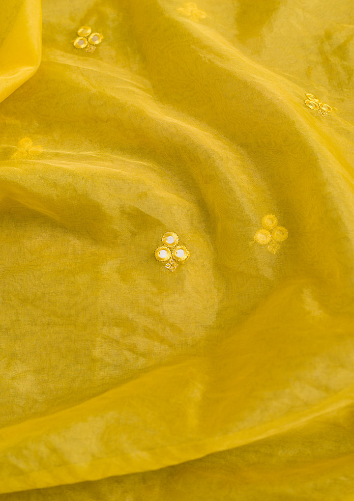 Yellow Gotapatti Tissue Dupatta