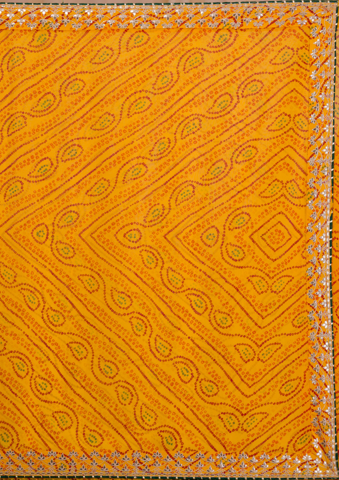 Yellow Bandhani Gotapatti Georgette Saree