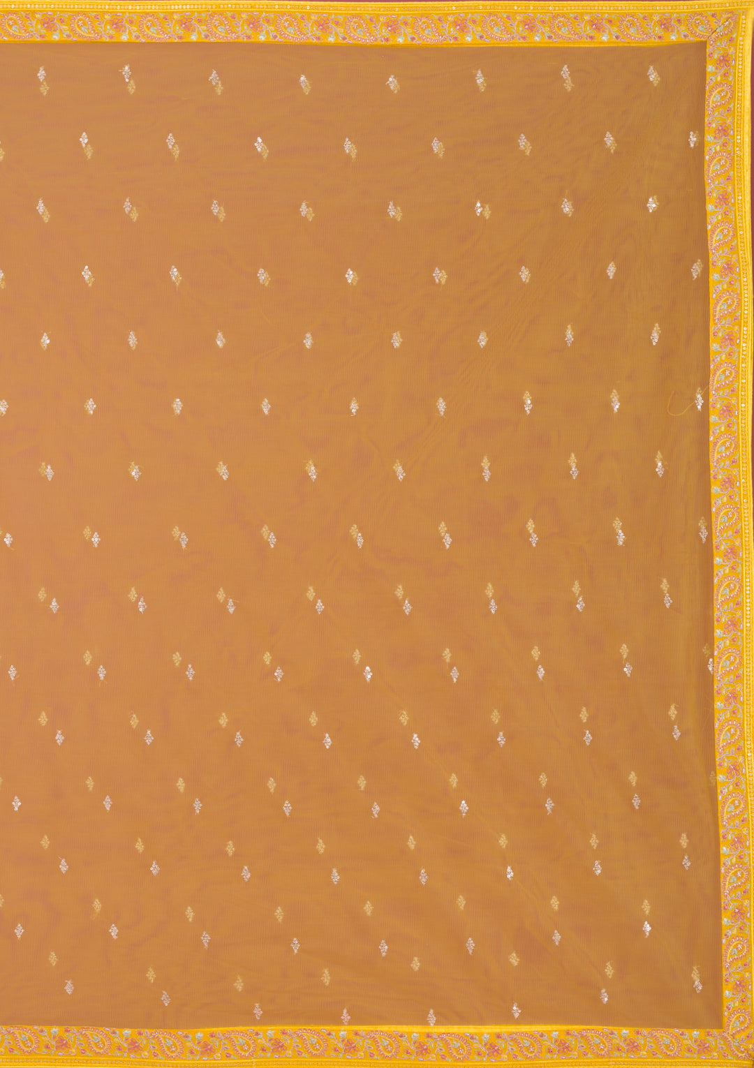 Yellow Kashmiri Georgette Semi Stitched Lehenga