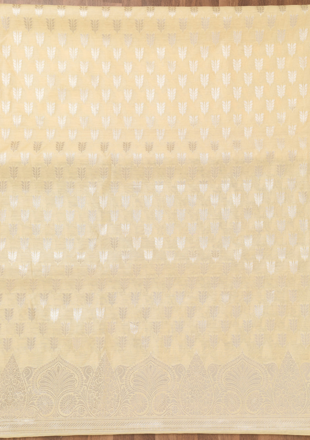 Yellow Zariwork Banarasi Unstitched Salwar Suit