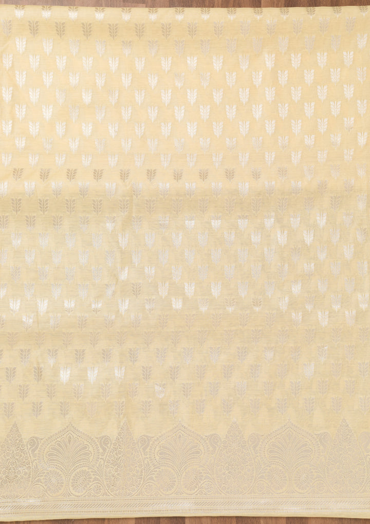 Yellow Zariwork Banarasi Unstitched Salwar Suit