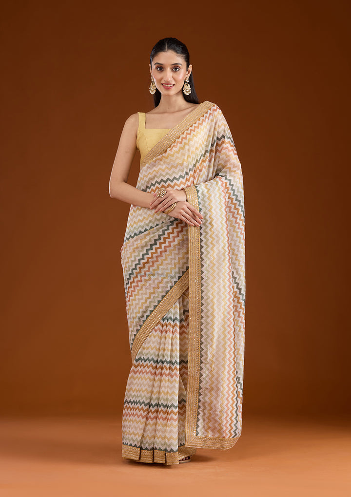 Yellow Sequins Tissue Saree