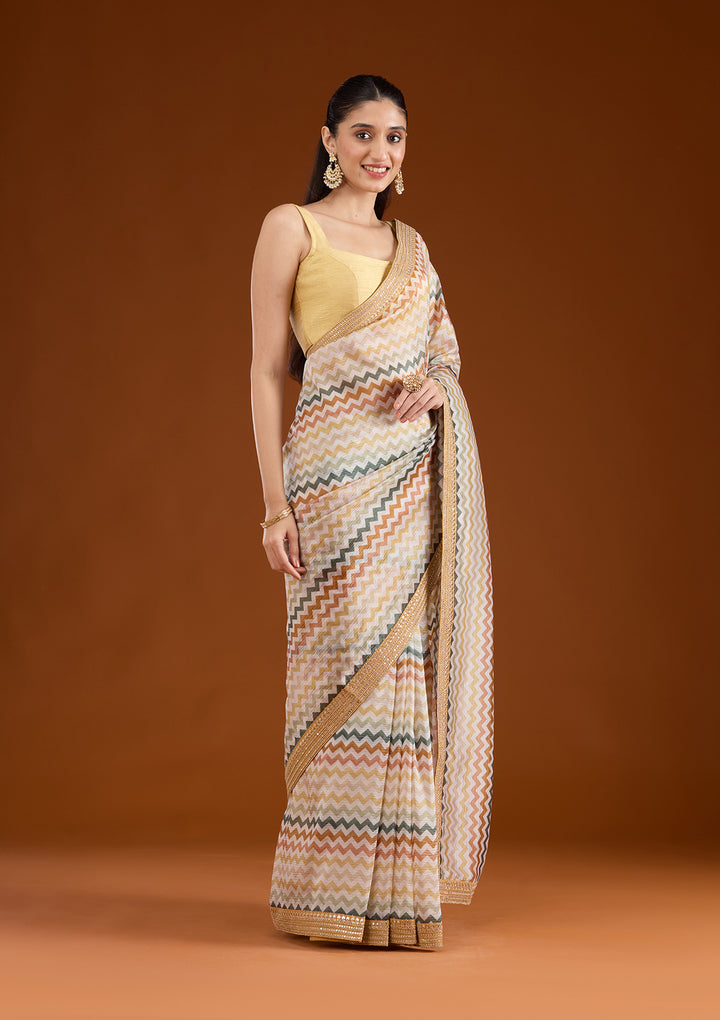 Yellow Sequins Tissue Saree