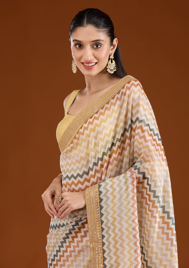 Yellow Sequins Tissue Saree
