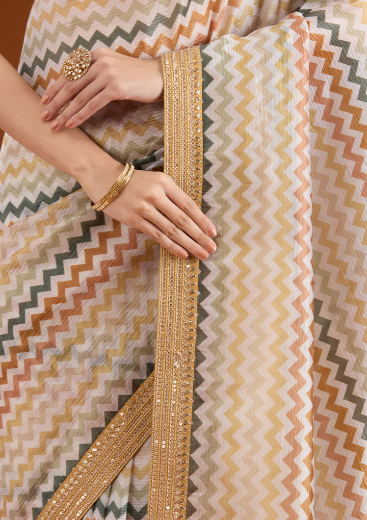 Yellow Sequins Tissue Saree