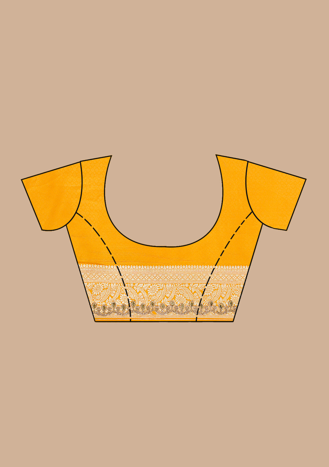 Yellow Stonework Banarasi Silk Saree