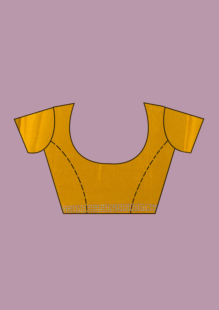 Yellow Swarovski Georgette Designer Saree