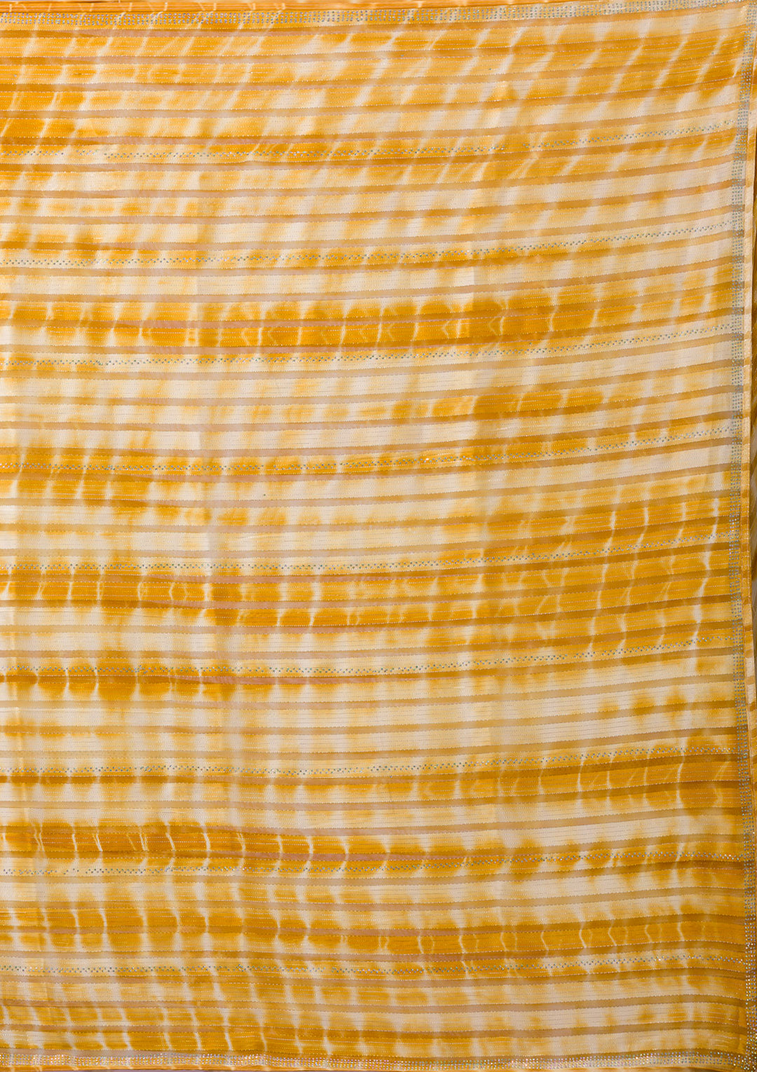 Yellow Swarovski Georgette Designer Saree